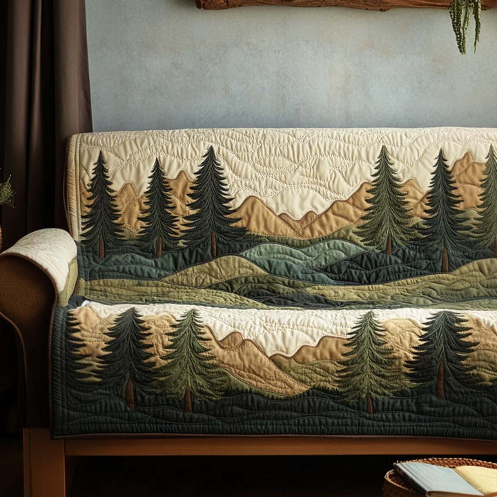 Quilted sofa cover with serene forest landscape NCU0NT10661