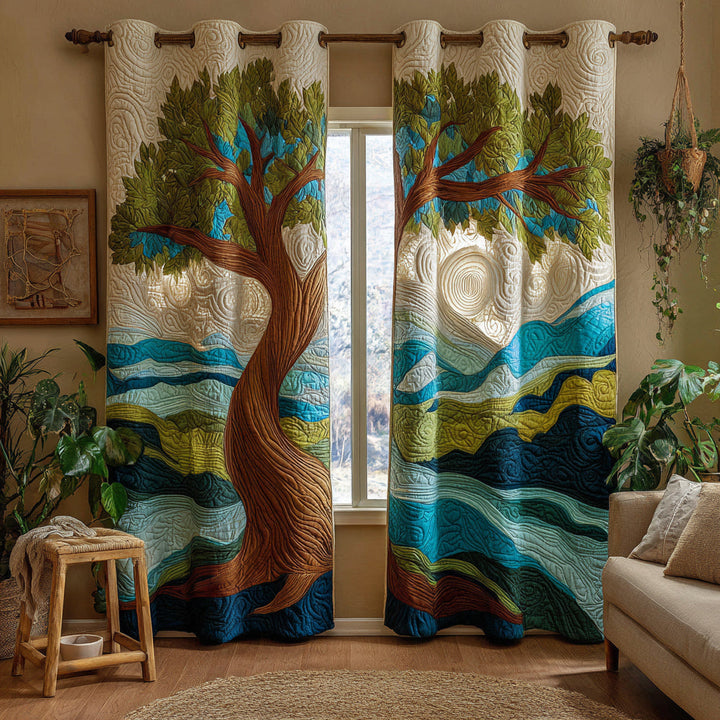 Quilted Forest of Life Tree Curtains – Louise London product image 1