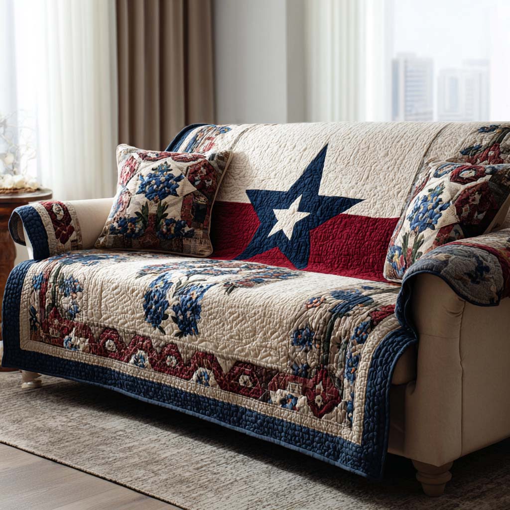 Quilted American Style Sofa Cover