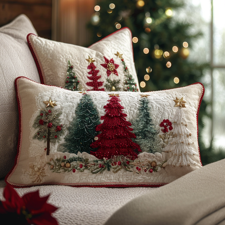Quilted Pillow Cover with Frozen Wonder by Louise London