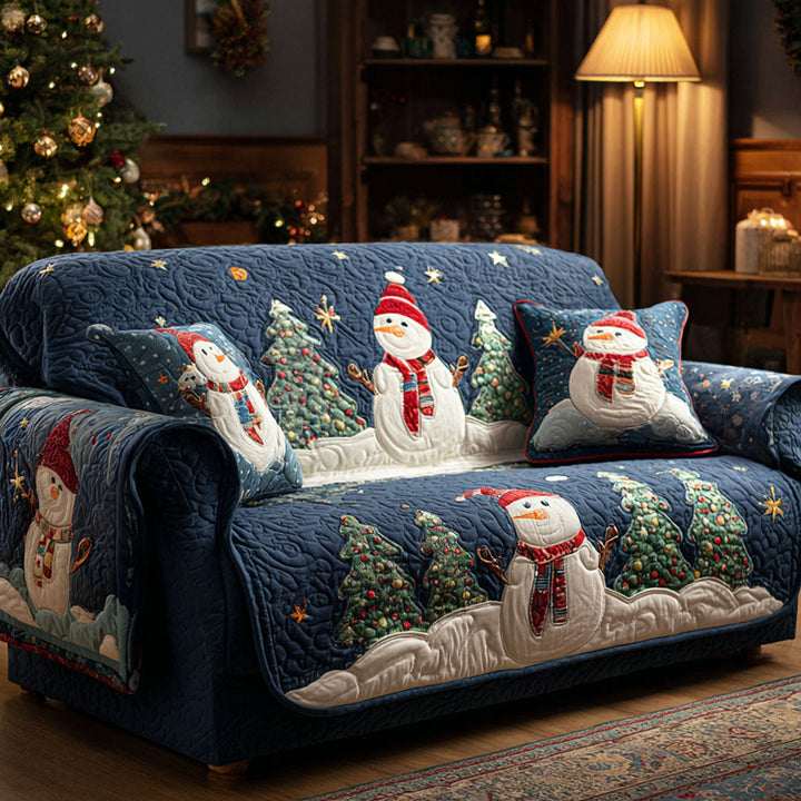Quilted sofa cover with winter pattern – Louise London