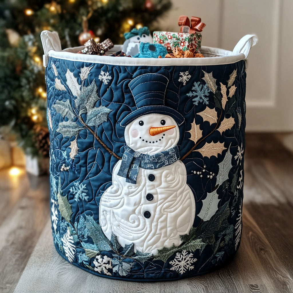 Quilted laundry basket with Christmas pattern – product image 4