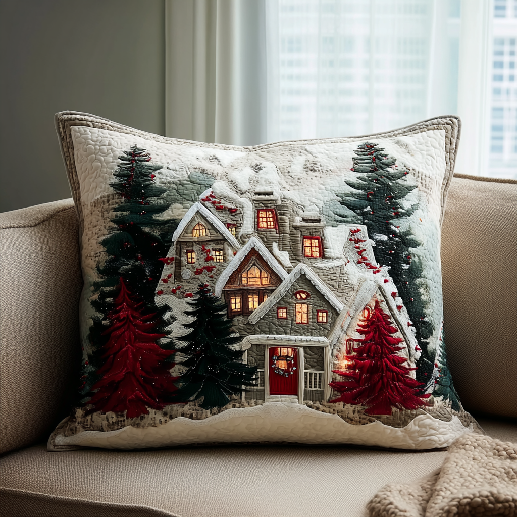 Quilted Pillow Cover with Cold Night NCU0DK11374
