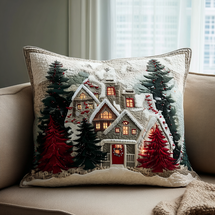 Quilted Pillow Cover with Cold Night NCU0DK11374