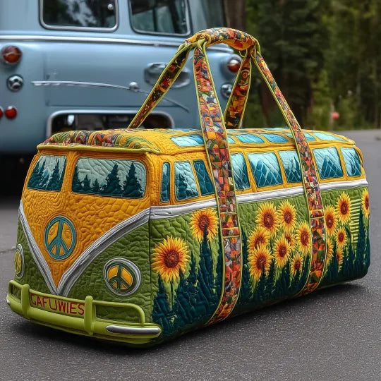 Quilted Travel Bag – Hippie Sunflower