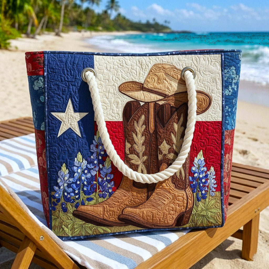 Texas Spirit Quilted Beach Bag – Large Summer Tote