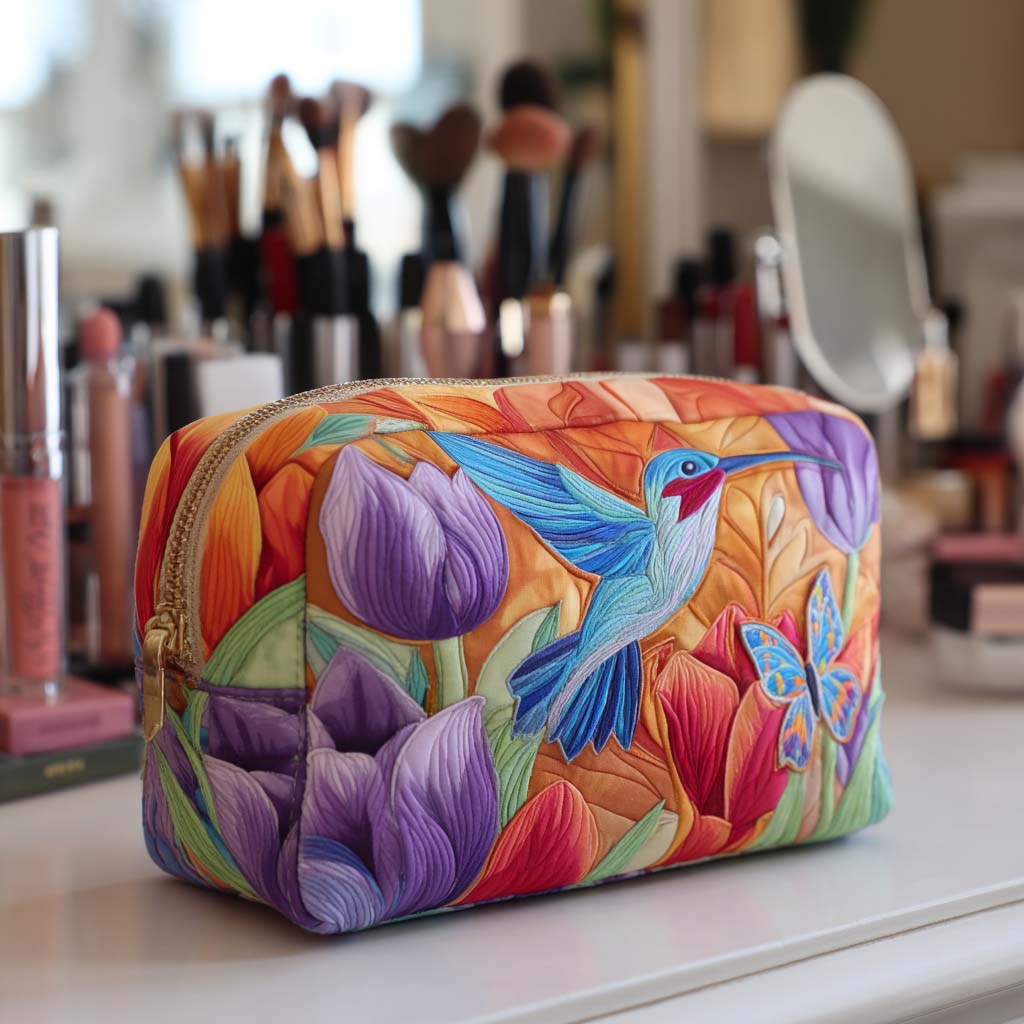 Garden Glow quilted makeup bag – Louise London