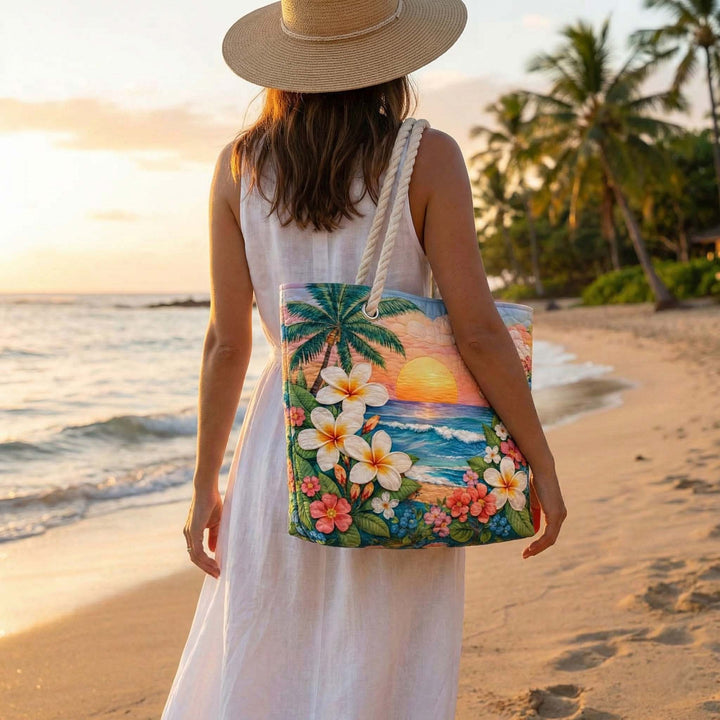 Tropical Breeze Large Quilted Beach & Travel Bag
