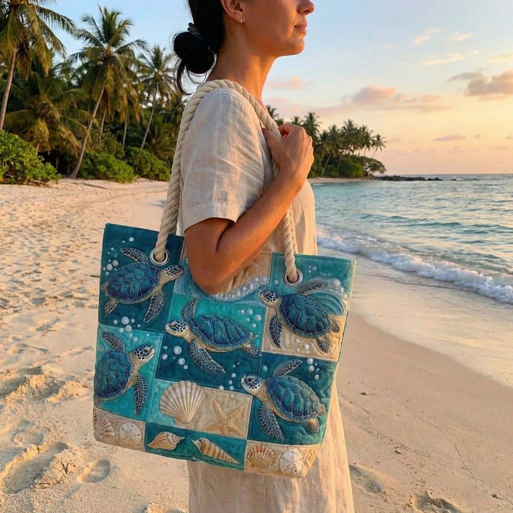Turtle Bay Quilted Beach Bag – Large Summer Tote