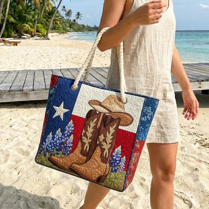 Texas Spirit Quilted Beach Bag – Large Summer Tote