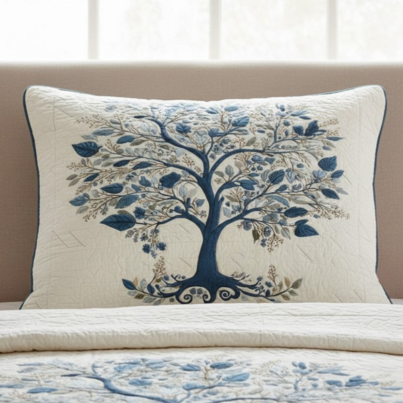 Quilted cushion cover with serenity blue NCU0VL3065