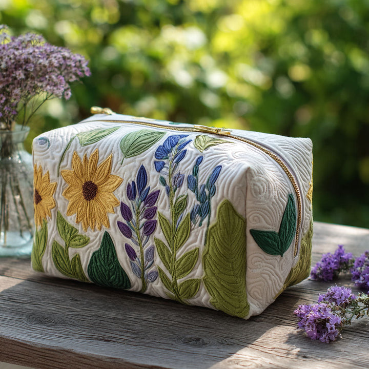 Gentle Meadow quilted makeup bag – Louise London