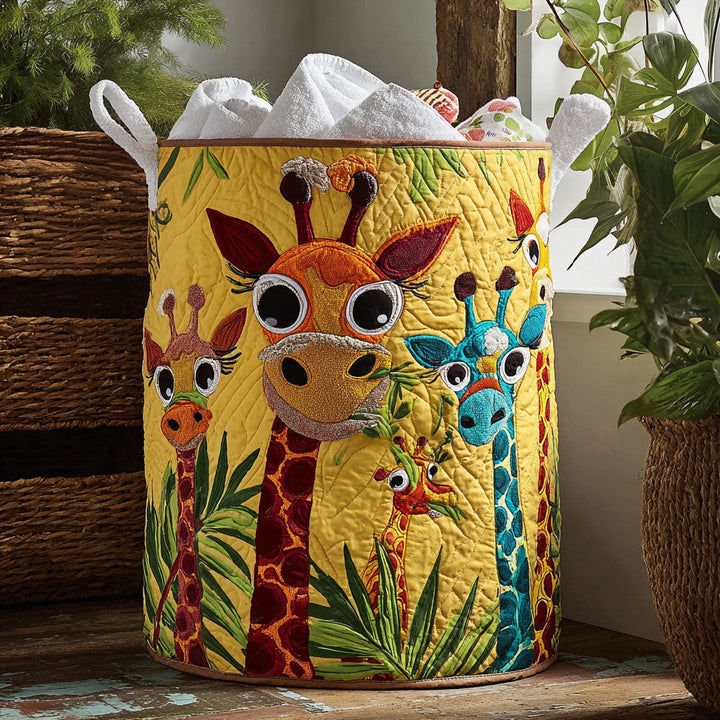 Quilted laundry basket with cute giraffe by Louise London