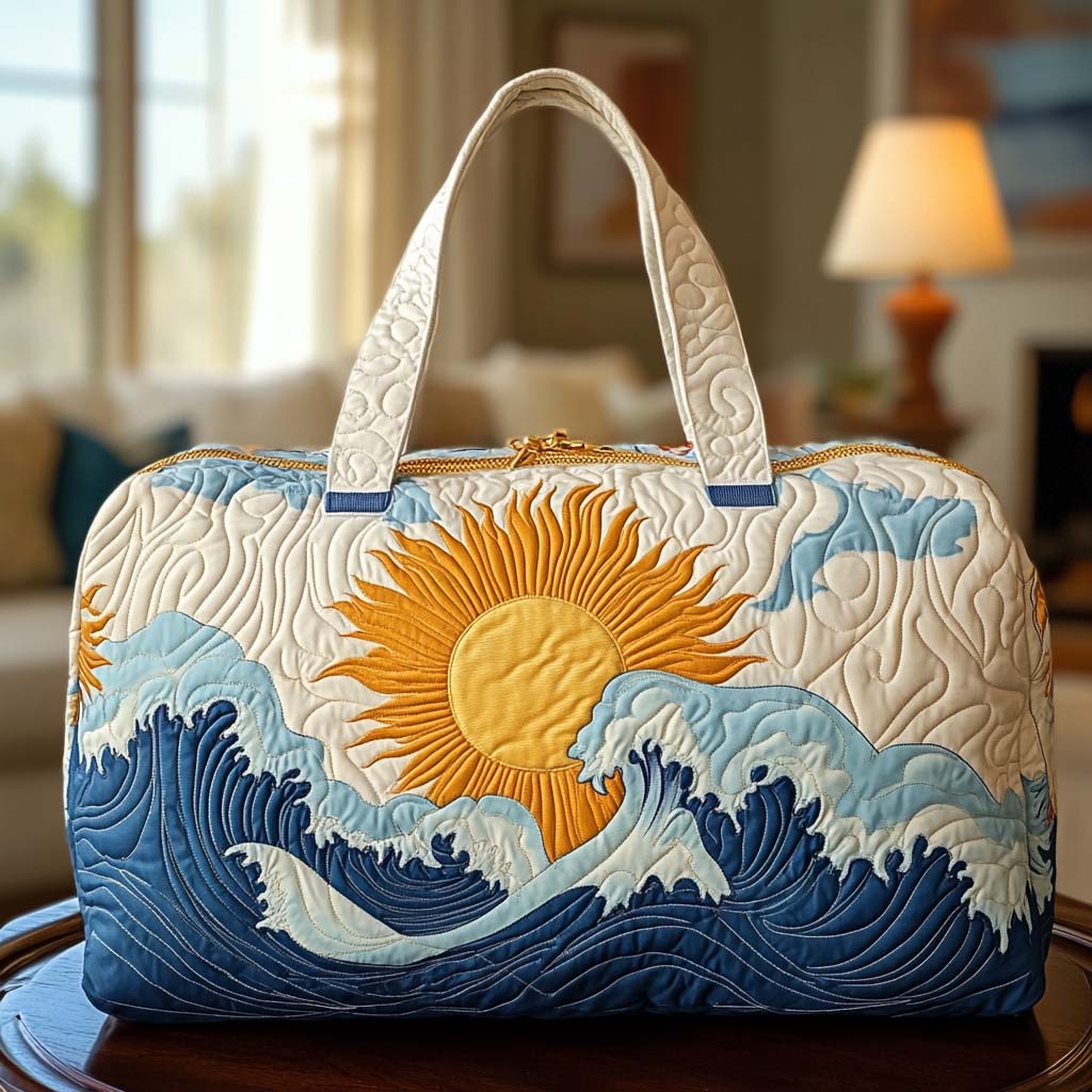 Quilted Travel Bag with Golden Horizon by Louise London