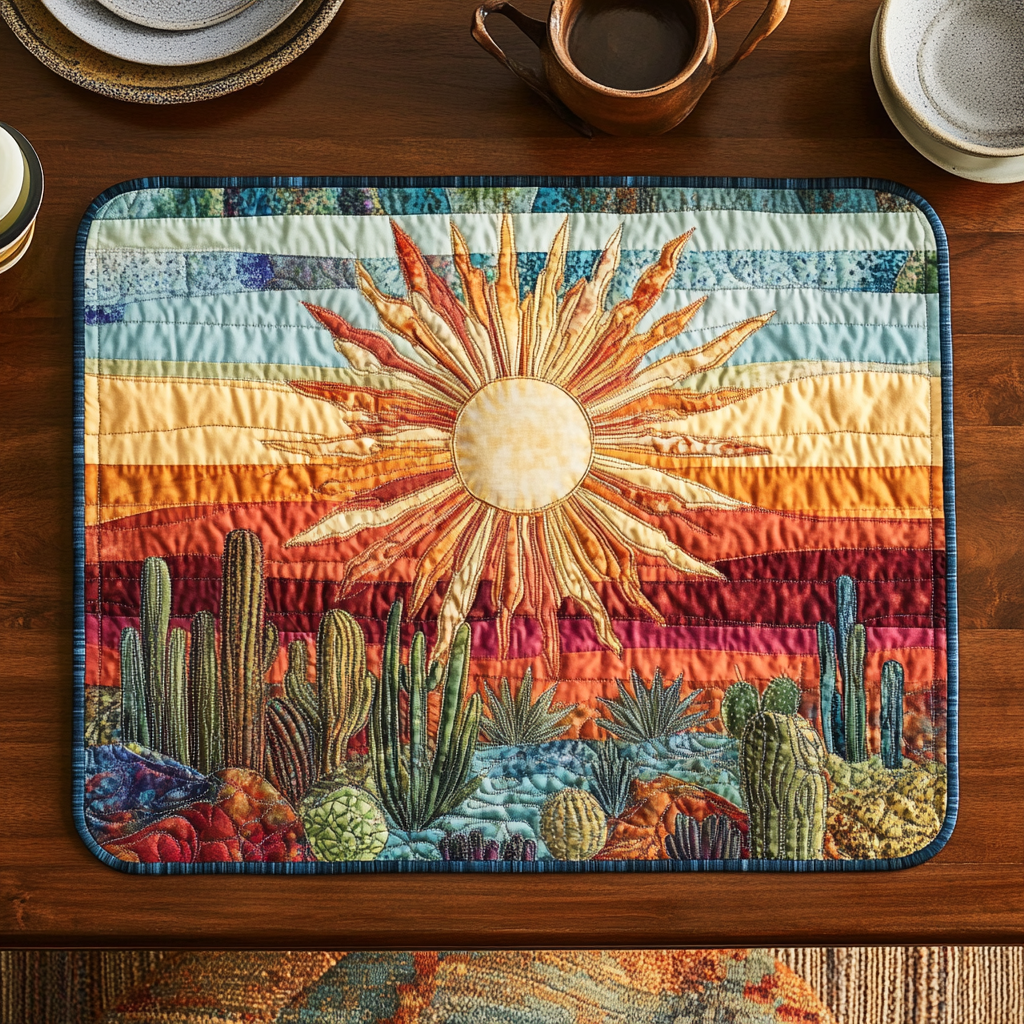 Quilted Placemat Golden Horizon by Louise London