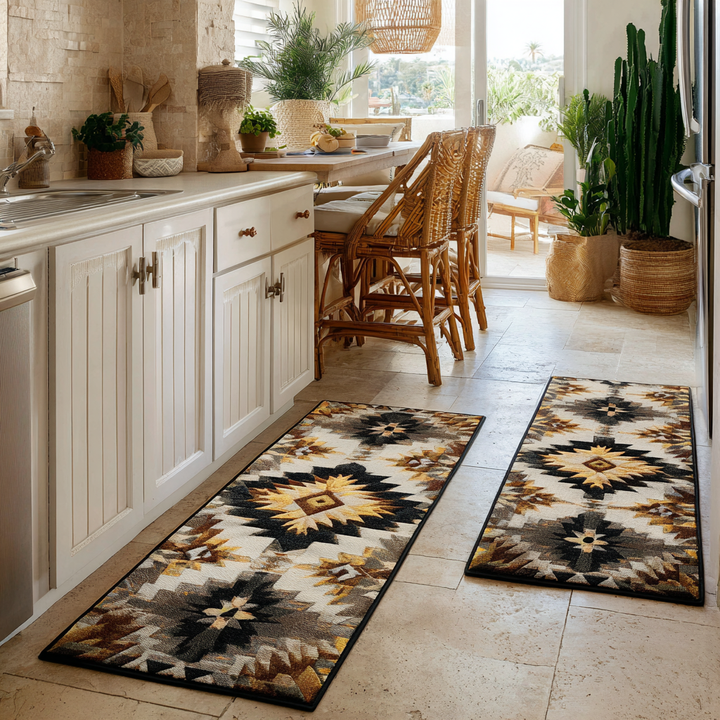 Non-slip kitchen rug with golden path NCU0DK11052