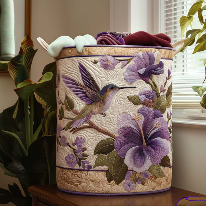 Quilted laundry basket with hummingbirds NCU0NNT1416