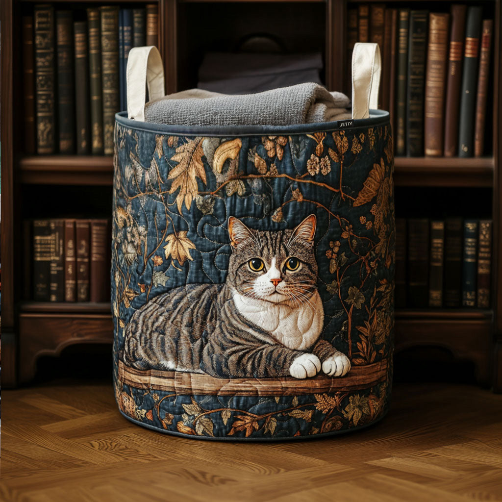 Quilted Cat-Shaped Laundry Basket