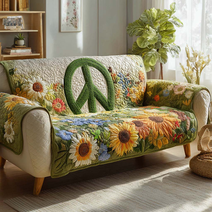 Quilted sofa cover in hippie style