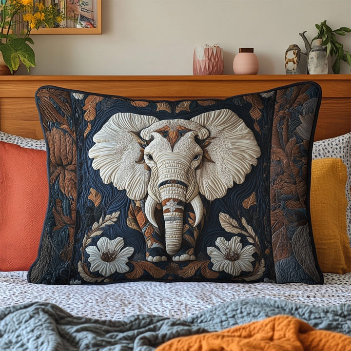 Quilted cushion cover with gray majesty by Louise London