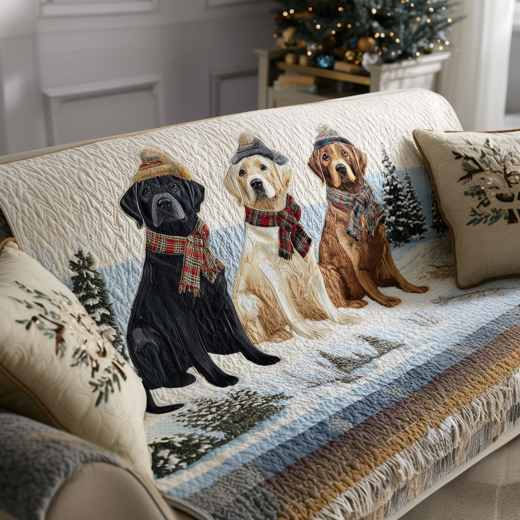 Quilted Sofa Cover with Labrador Retriever