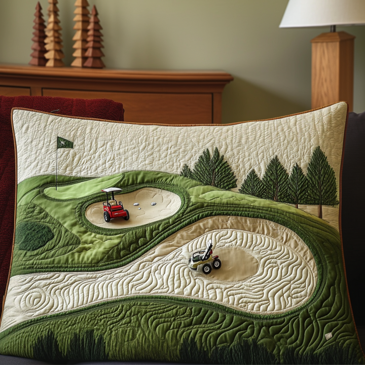 Quilted cushion cover with harmonious pines NCU0NT7972