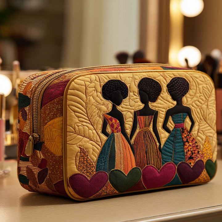 Heart Sisters quilted makeup bag – Louise London