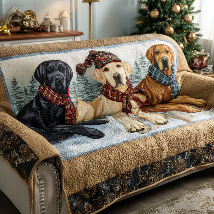 Quilted Sofa Cover with Labrador Retriever