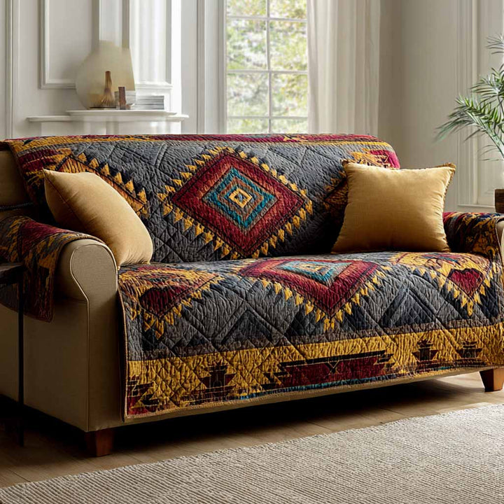 Quilted sofa cover with classic diamond pattern – Louise London