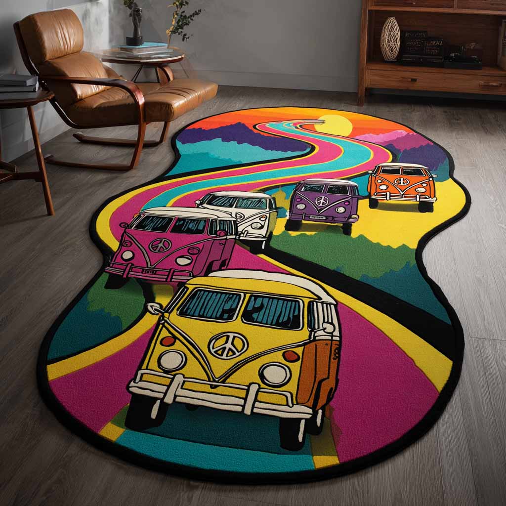 Custom Area Rug Hippie Trail Shape NCU0XD2716