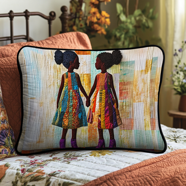Quilted pillow cover with united hands NCU0NT8068