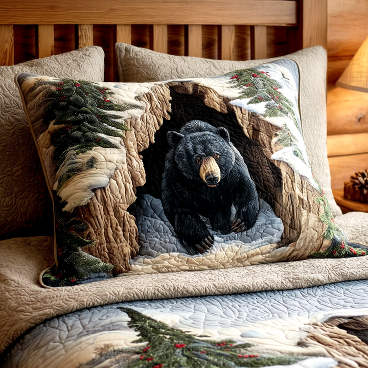 Quilted cushion cover with Christmas retreat NCU0TV1158