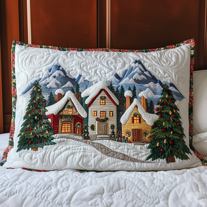 Quilted cushion cover with a holiday home atmosphere NCU0NT9553