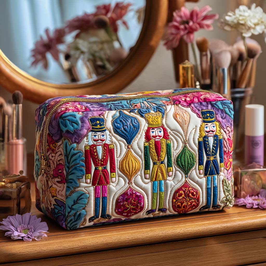 Holiday Guard quilted makeup bag – Louise London