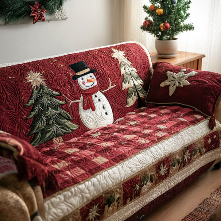 Quilted sofa cover with Christmas pattern – Louise London