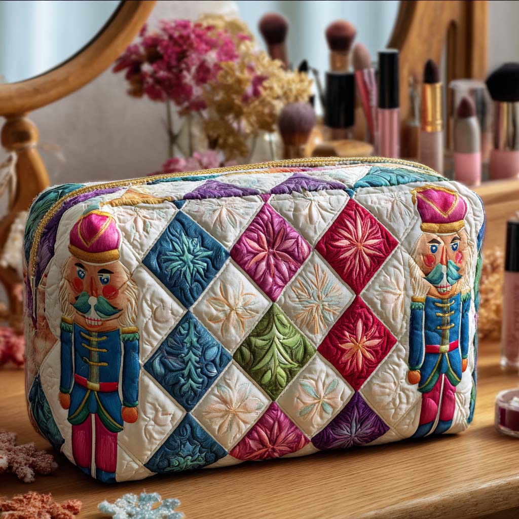 Holiday Sentinel quilted makeup bag – Louise London
