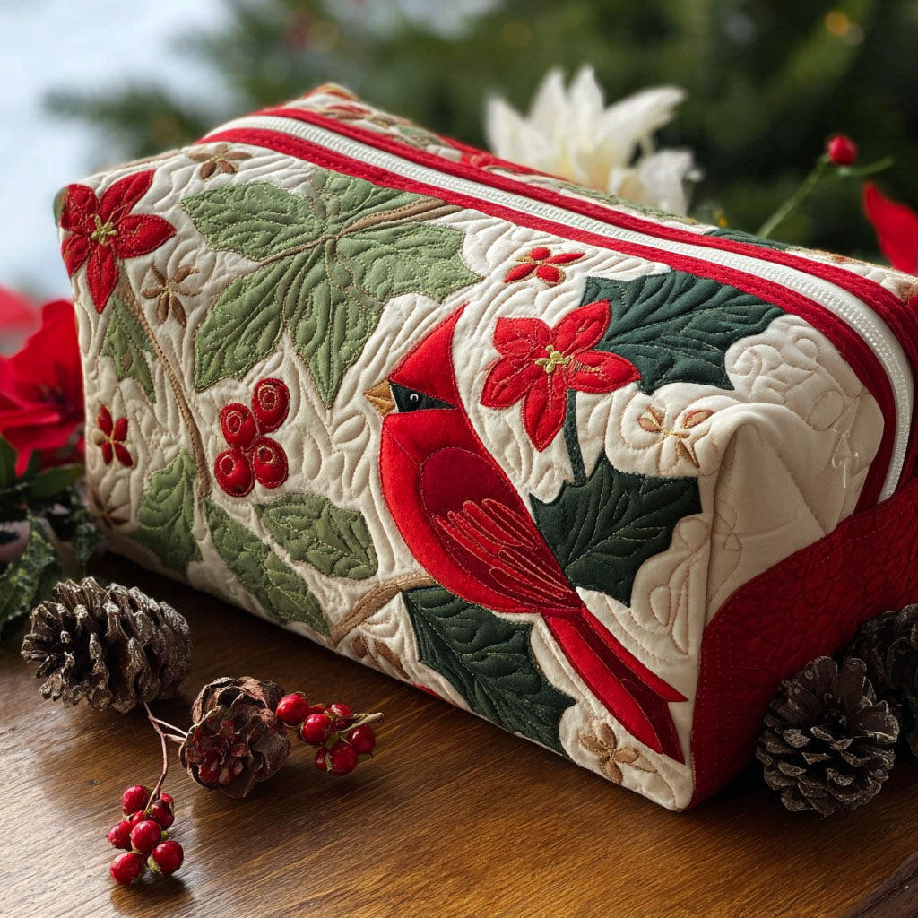 Holly Cardinal quilted makeup bag – Louise London