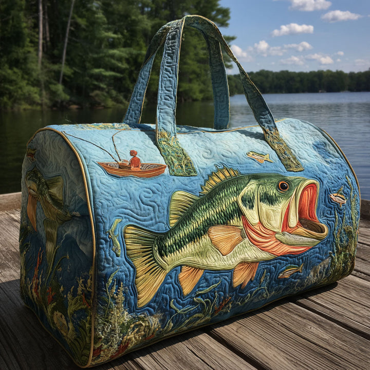 Quilted Travel Bag with Fishing Pattern by Louise London – product image 5