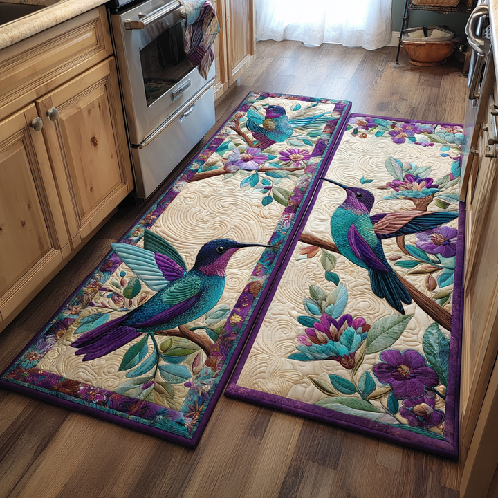 Non-slip Kitchen Rug with Delicate Hummingbird by Louise London