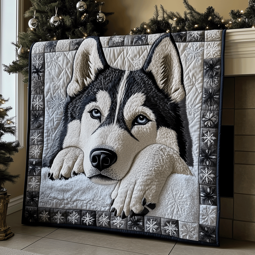 Husky Dream Quilted Blanket – Louise London quilted blanket