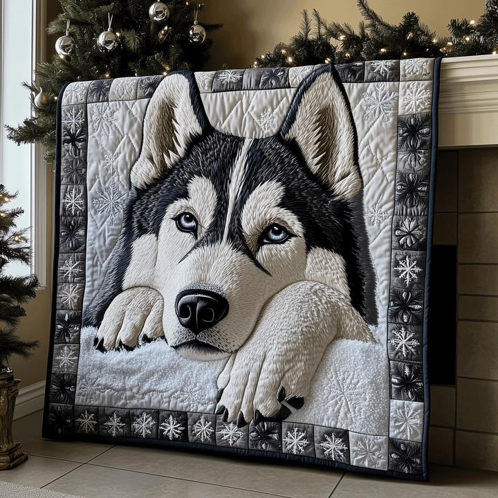 Husky Dream Quilted Blanket – Louise London quilted blanket