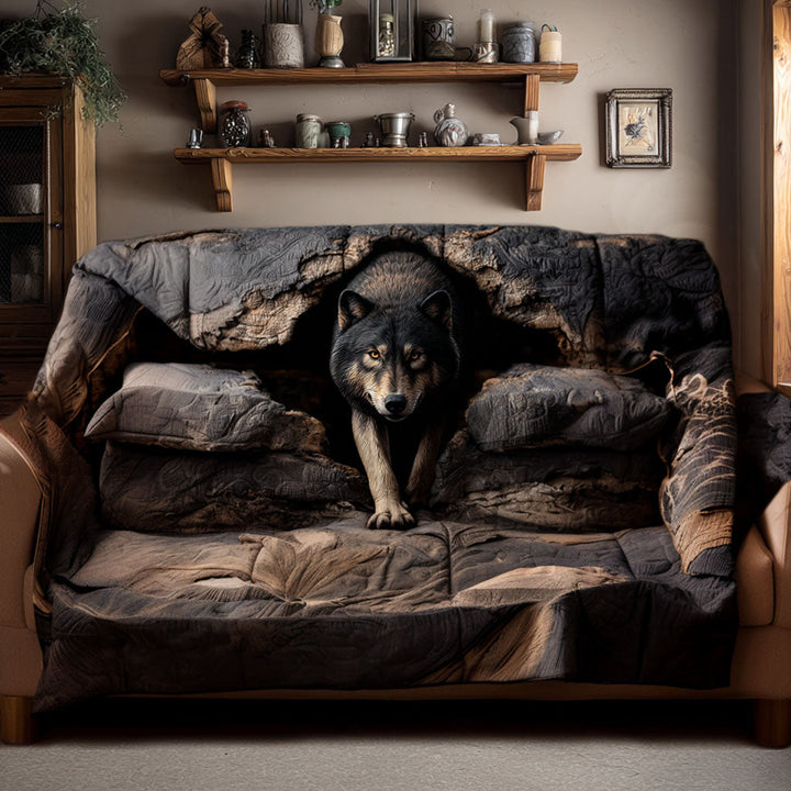 Quilted sofa cover with wild nature – Louise London