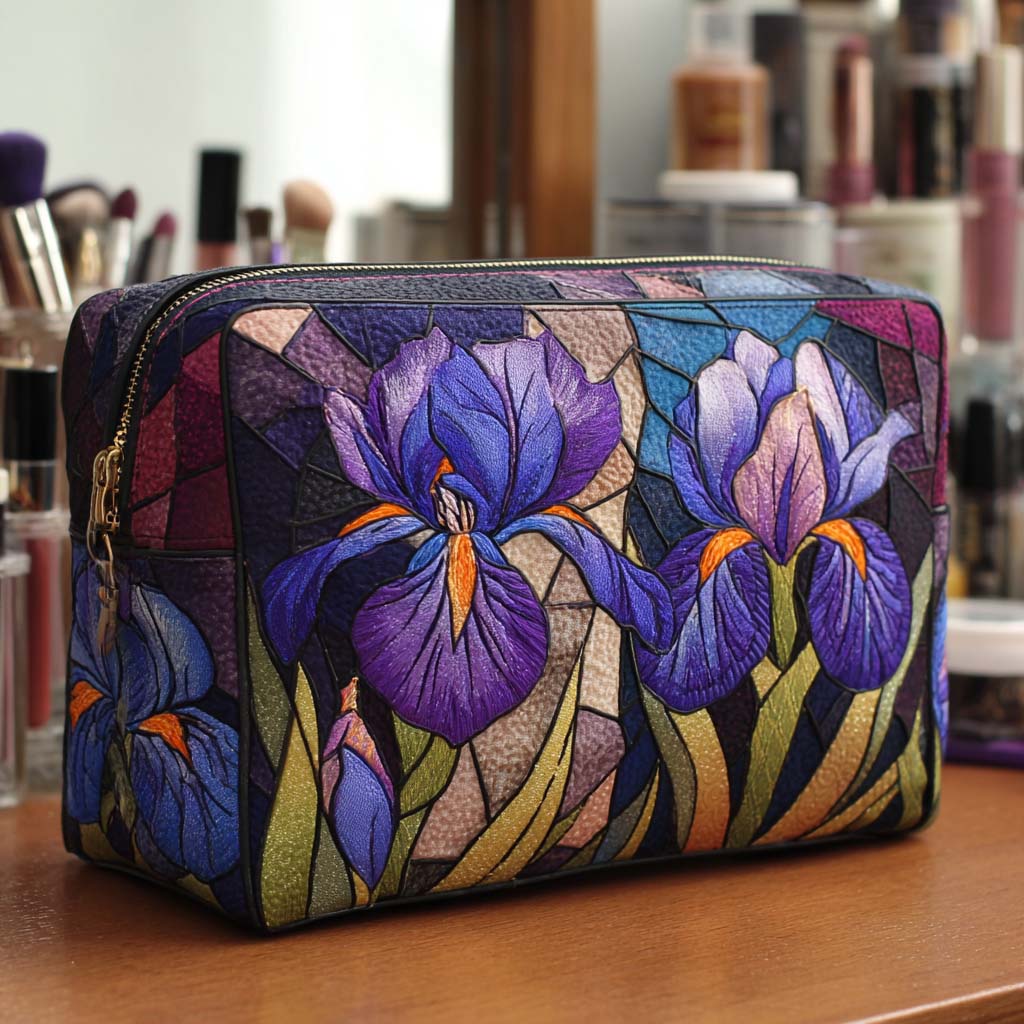 Iris Charm quilted makeup bag – Louise London