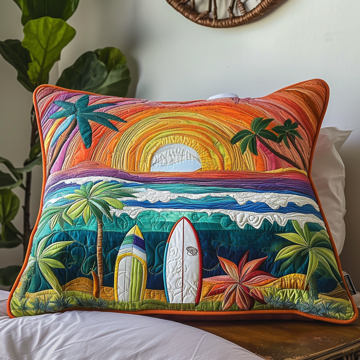 Quilted cushion cover with island waves NCU0VL2563