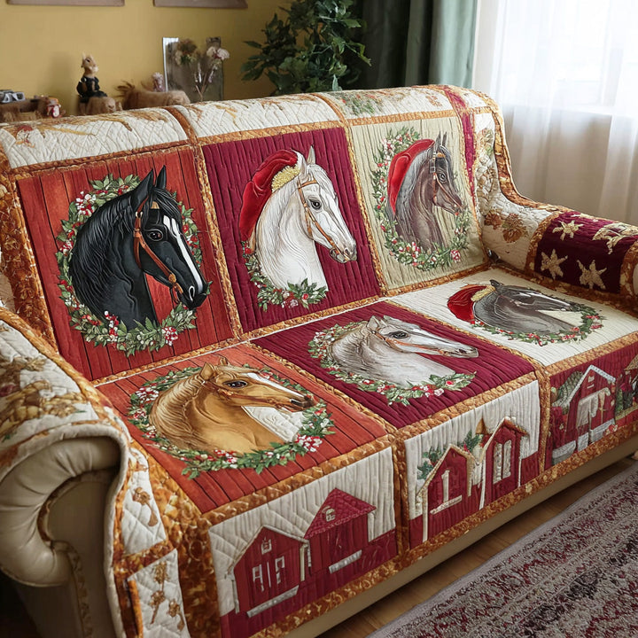 Quilted sofa cover with a country Christmas atmosphere – Louise London