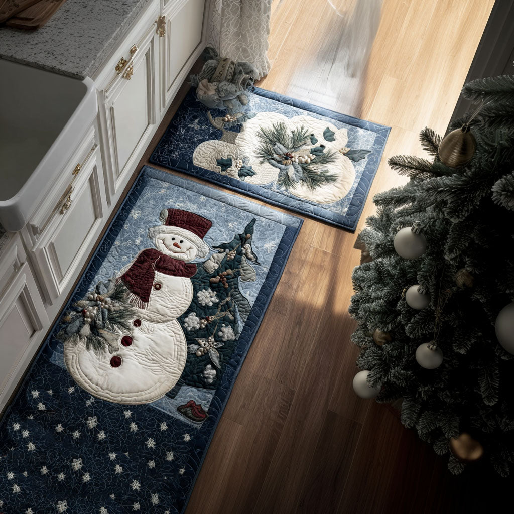 Winter Non-Slip Kitchen Mat with Snowman by Louise London
