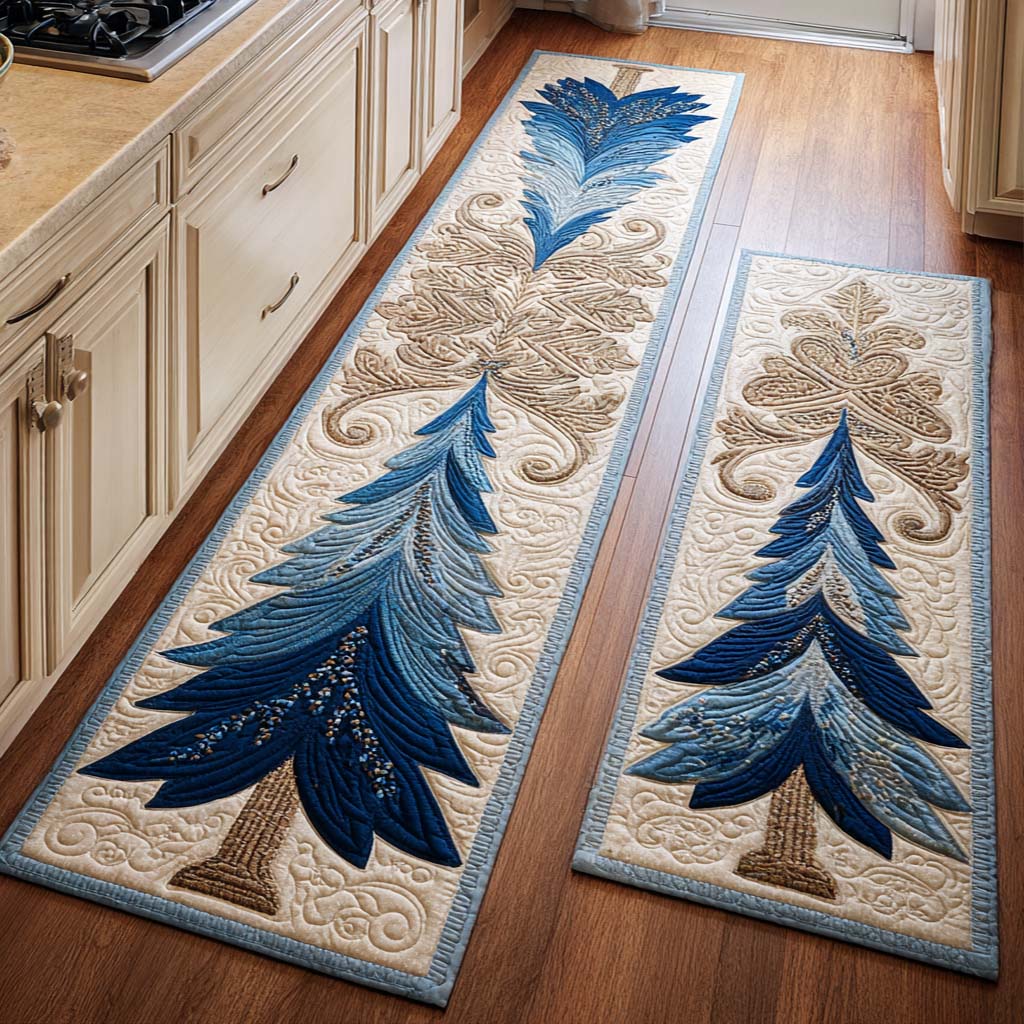 Joyful Non-Slip Christmas Kitchen Mat by Louise London