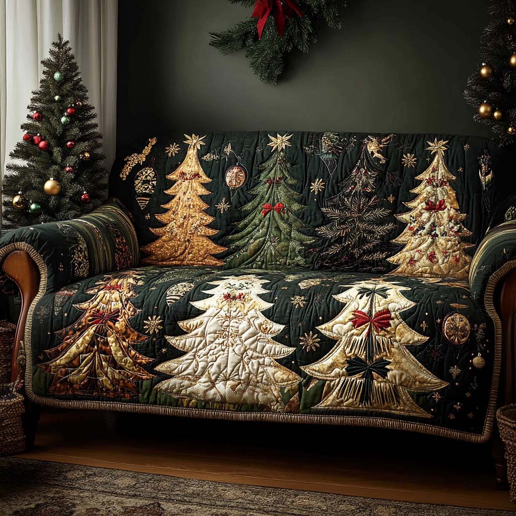 Quilted sofa cover with joyful heart – Louise London