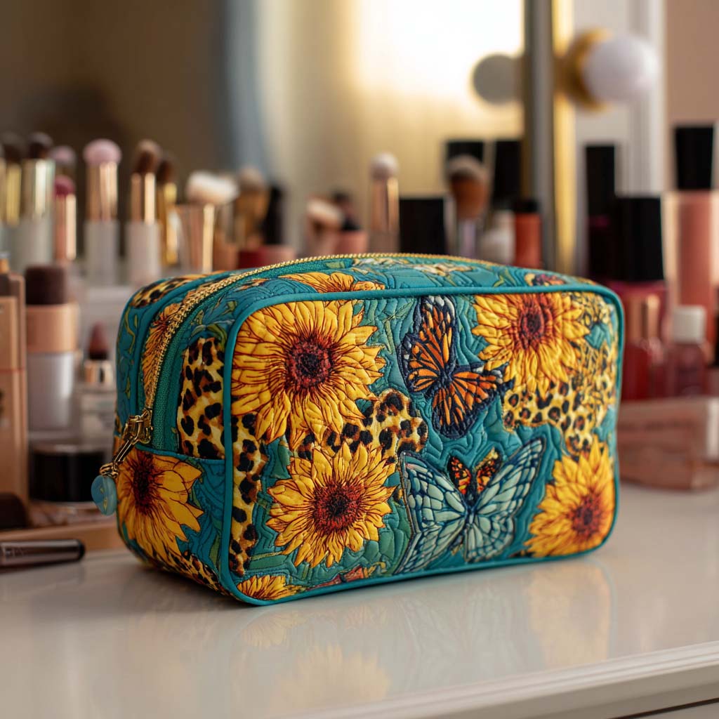 Joyful Petals quilted makeup bag – Louise London