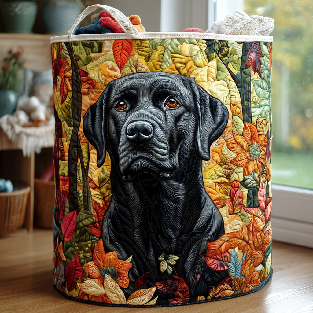 Quilted laundry basket with Labrador by Louise London